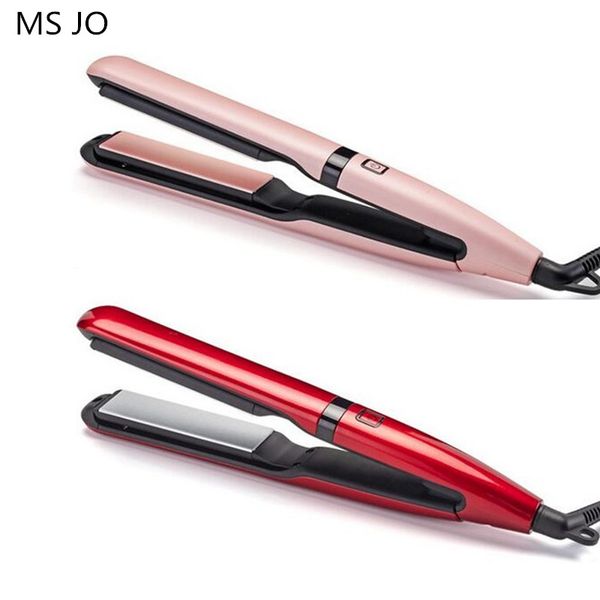 

2 in1 hair straightener professional curling iron ptc hair styling iron fast heating flat with lcd screen, Black