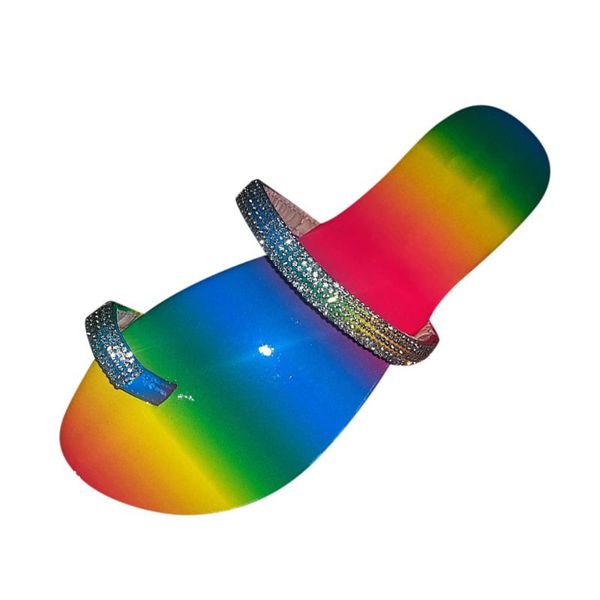 

38# women's sandals crystal roman flat slippers casual shoes beach sandals casual shine rhinestone slippers, Black