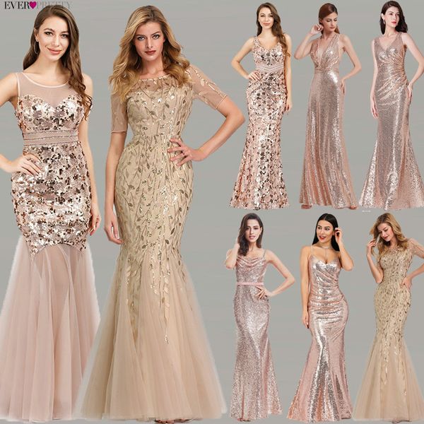 

plus size gold sequined evening dresses ever pretty mermaid v-neck elegant women formal party long dresses abendkleider 2019, White;black