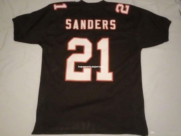 

retro custom sewn stitched #21 deion sanders black mitchell & ness jersey s-5xl,6xl men's football jerseys rugby, Black;blue