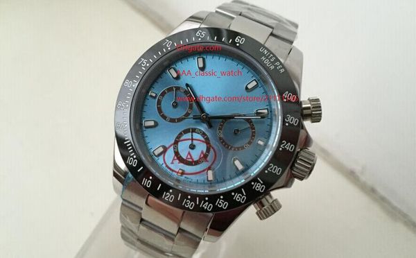 

factory supplier sapphire 40mm 116506 ceramic bezel automatic mechanical mens men's watch watches no chronograph blue dial, Slivery;brown