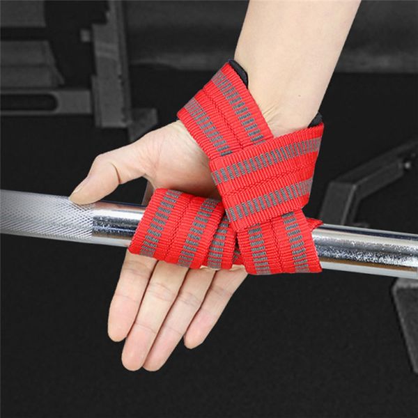 

2pcs/lot sport wrist support professional adjustable weight lifting bodybuilding wristband gym strap protection wrist power trai, Black;red