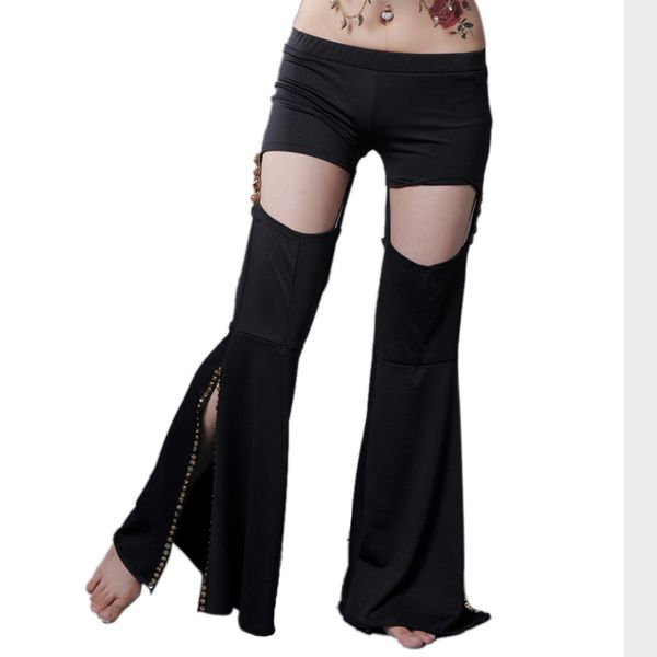 

belly dancing pants double tribal pants performances black colors, Black;red