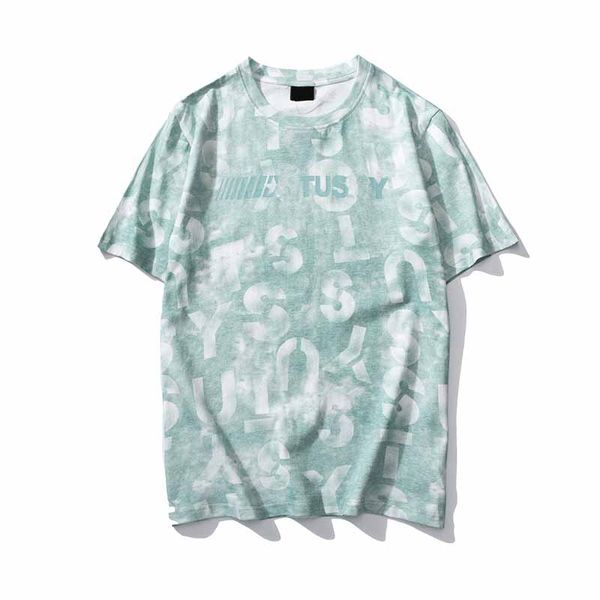 

20ss европейский американский модный роскошный дизайнер футболка летняя мода свободные футболки отличный хлопок галстук краситель печати фут, White;black