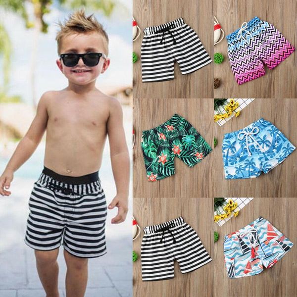 

2020 summer sportswear infant kid baby boy striped print beach short jogger short pants bottoms sport swimwear swim suit