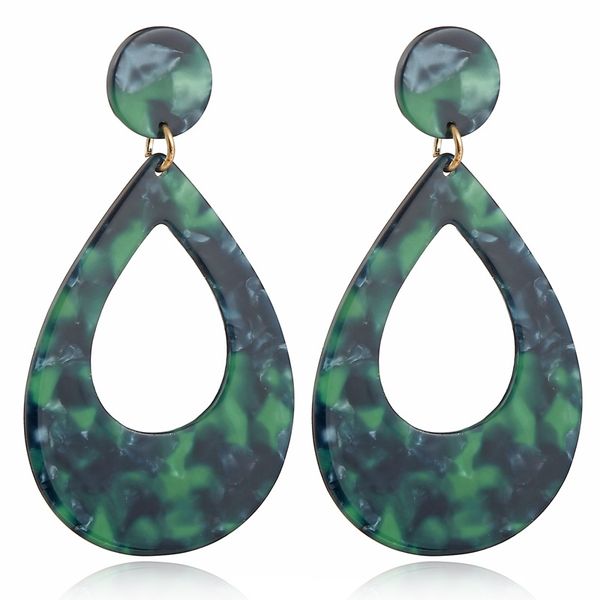 

new korean big acrylic drop studs for women 2020 jewelry fashion resin leopard studs earrings bohemian gift for girlfriend, Golden;silver