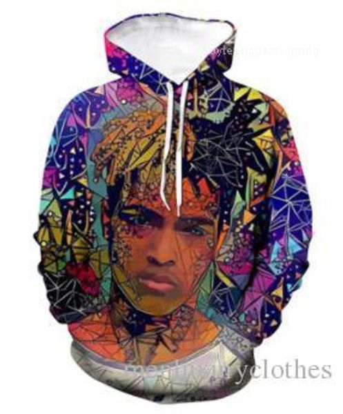 

xxxtentacion rapper fans souvenir 3d hoodies teenager long sleeved men autumn sweatshirts, Black