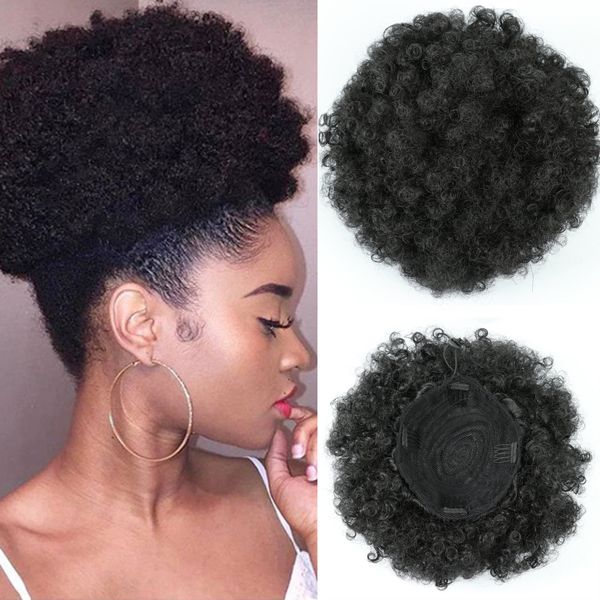 High Puff Afro Curly Ponytail Drawstring Short Afro Kinky Pony