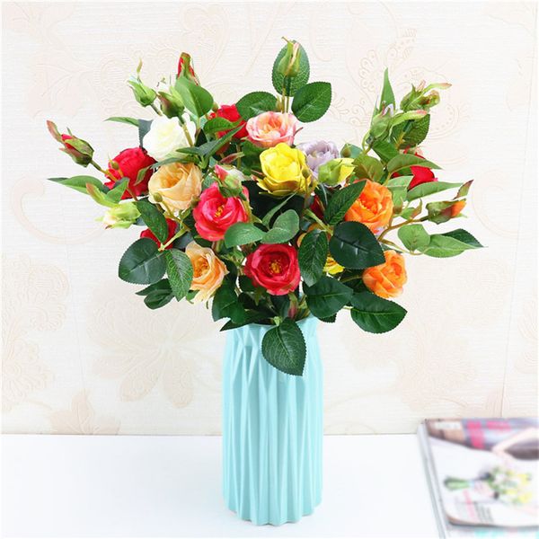 

party wedding household decorate prop artificial flower small rose european oil painting little rose simulation flowers