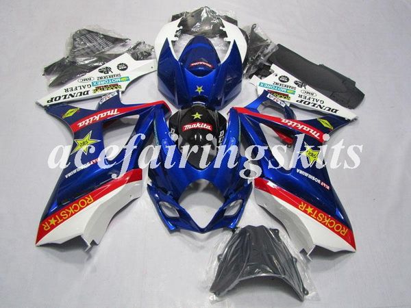 

4 gifts new abs motorcycle full fairings set fit for suzuki gsx-r1000 k7 2007 2008 07 08 bodywork set deep blue white