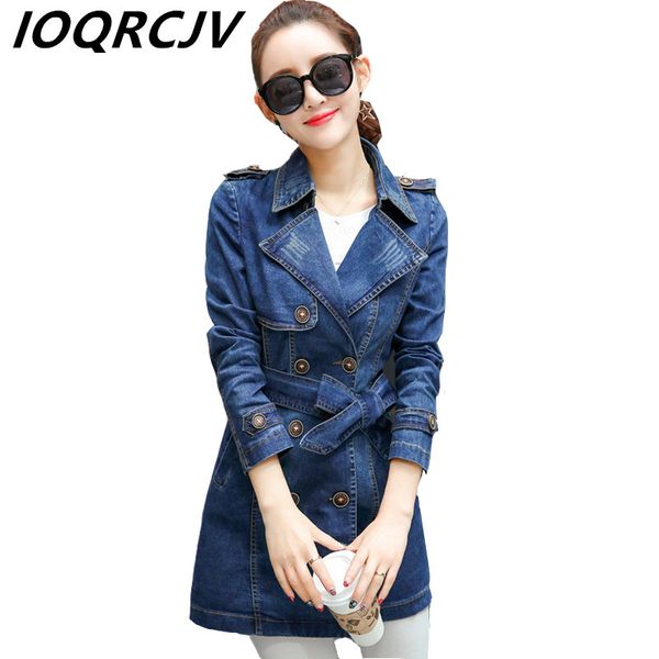 

2019 spring autumn new slim women denim coat double-breasted long sleeve jacket female windbreaker denim coat casual fashion, Black;brown