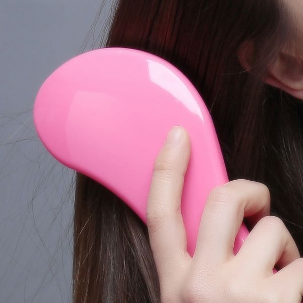 

1pcs anti-static hair brush comb styling tools shower electroplate detangling massage combs for salon styling women girls hair, Silver