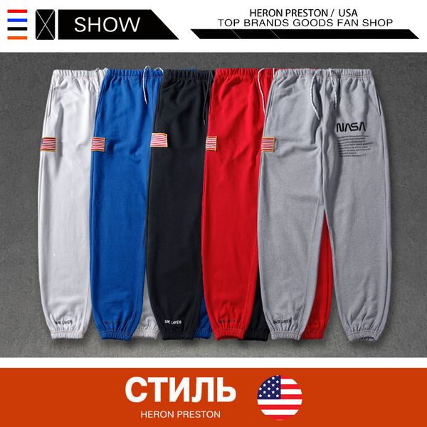 

Mens 2019 Luxury Designer Clothes HERON PRESTON X NASA Sweatpants Casual Sport Designer Pants Letters Embroidery 5 Colors