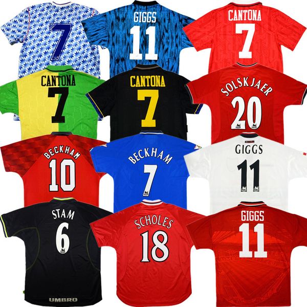 

retro man utd cantona soccer jersey 82 84 85 88 90 92 93 94 94 96 97 98 99 beckham ancient football shirt, Black;yellow