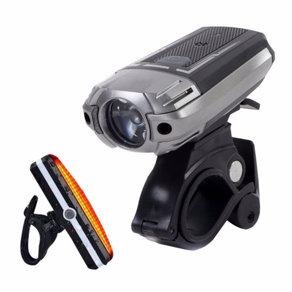 

1pc usb charger power bike light waterproof 300 lumen bicycle bell light led usb rechargeable lamp front headlights bike light