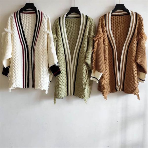 

autumn and winter designer womens knits luxury new brand knit jacket for lady cardigan womens sweater fashion coat, White