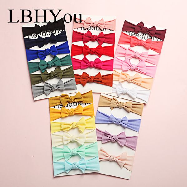 

27colors new toddler baby bows nylon headbands super soft &stretchy elastic nylon hairbands girl's hair accessories, Slivery;white