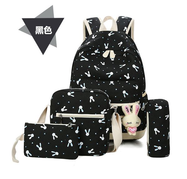 

new canvas printed backpack high school student bag travel bag