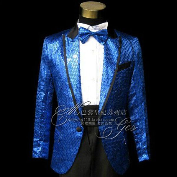 

men's suits & blazers s-3xl clothing 2021 fashion slim mc sequin suit stage performance wear the groom plus size formal dress costumes, White;black