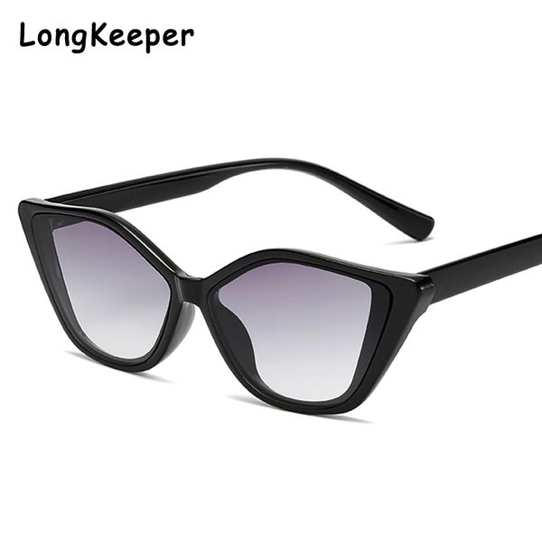 

2020 retro cat eye sunglasses for women's fashion plastic frame black glasses prom trend shaped sun glasses female uv400, White;black