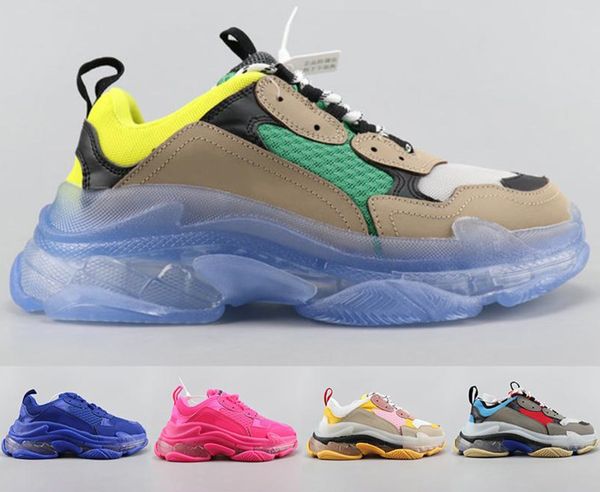 

высокое качество тройной повседневная обувь clear bubble midsole тройной черный белый зеленый мужчины женщин платформы спорта кроссовки крос, Black