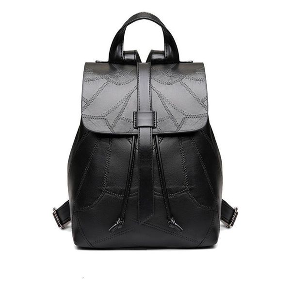 

new black backpack women genuine leather backpack girl school bags fashion travel shoulder bag designer simple casual backpacks