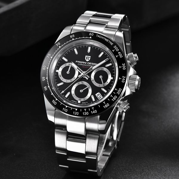 

2019 pagani design watches men multifunctional stainless steel clock bracelet luxury business quartz watch relogio masculino+box, Slivery;brown