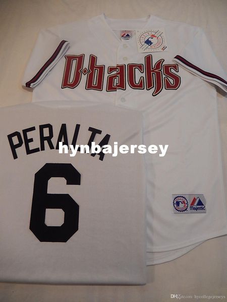 

custom mens arizona #6 david peralta sewn baseball jersey white mens stitched jerseys big and tall size xs-6xl for sale, Black;blue