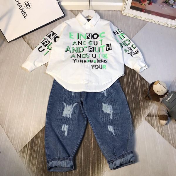 

2019 new children's long sleeve two-piece suit190804#04, White