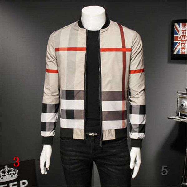 

mens designer jackets luxury stripe printing thin coat casual british style mens clothes 2019 new 4 styles asian size for handsome teens#5, Black;brown