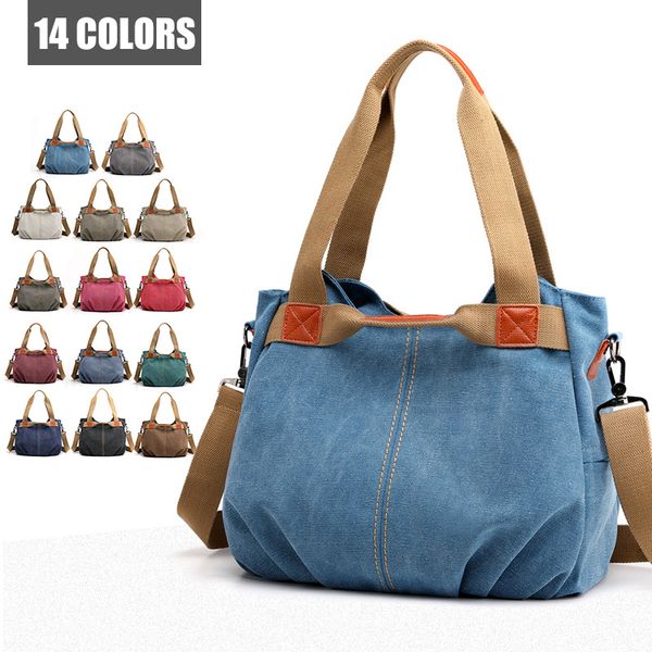 

14 colors hobo bag canvas shoulder bag women's large capacity fashion handbag casual shoulder versatile womens crossbody