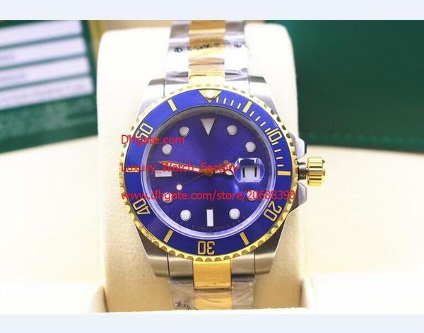 

wristwatches automatic 116613lb 40mm two tone blue ceramic bezel dial luminous mens men's watch watches original box file, Slivery;brown