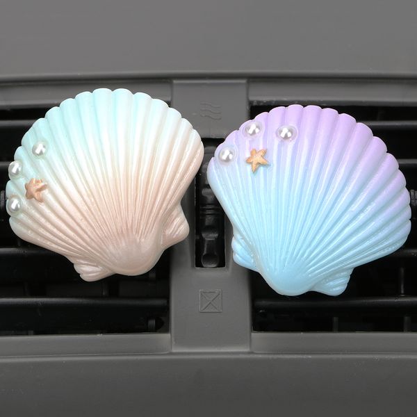 

shell car perfume aroma air conditioning vent clip solid air freshener smell diffuser car-styling