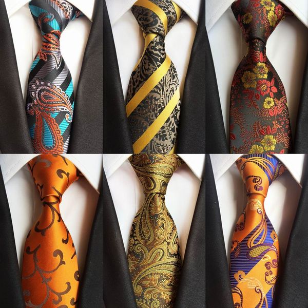 

new design stripes gold neck ties 100% silk classic men tie 8cm paisley ties for men necktie business wedding tie party gravatas, Blue;purple