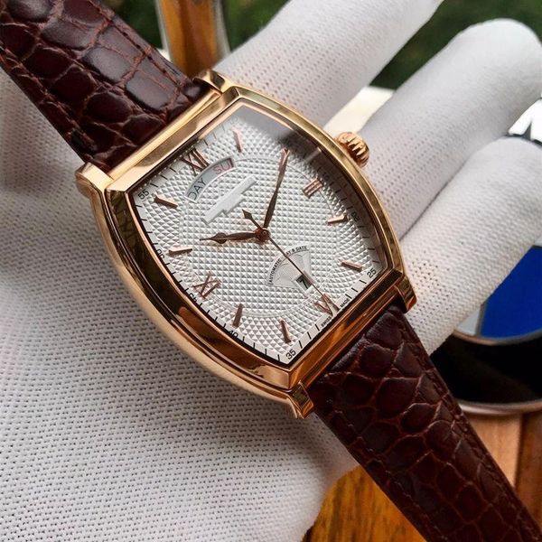 

luxury mens watch automatic mechanical movement white lettering 316 stainless steel case genuine cowhide strap available in multiple colors, Slivery;brown