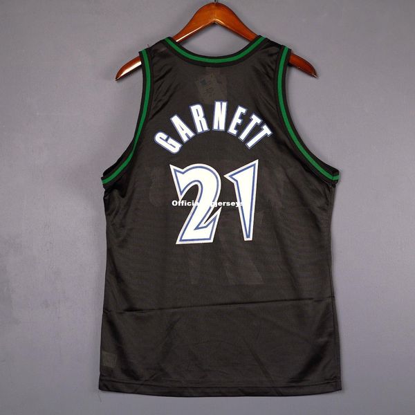 

100% stitched #21 kevin garnett champio jersey mens black vest size xs-6xl stitched basketball jerseys ncaa, Black;blue