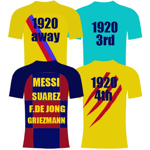 

2019 2020 таиланд # 10 messi # 21 f.de jong главная футбол трикотажные прочь 19/20 # 17 griezmann # 9 suarez # 4 ракитичу маек, Black;yellow