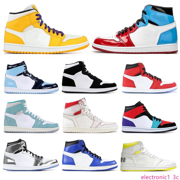 

2019 mens basketball shoes 1s obsidian fearless unc yellow satin shattered backboard kawhi leonard womens sports sneakers size 5.5-12, Black;green