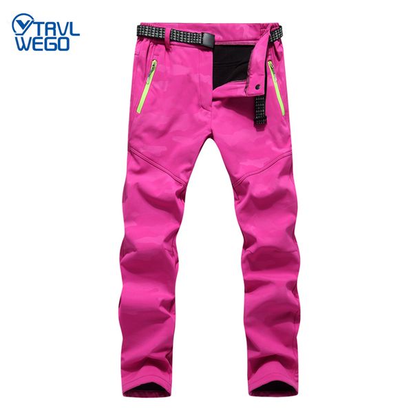 

trvlwego hiking trekking ski pants softshell winter windproof warmth radiation protection ladies trousers camouflage pants, Black;green