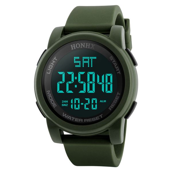 

2018 men fashion waterproof men's boy lcd digital satch date rubber sport digital quartz wrist watch may01 d20 tsale, Slivery;brown