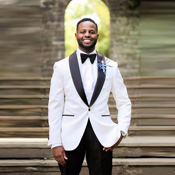 

new slim fit white men suits 2 pieces (jacket+pants) wedding groom tuxedos bridegroom groomsman suits prom wear blazer 323, Black;gray