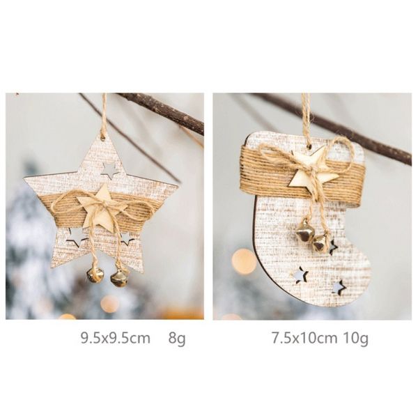 

wooden diy christmas tree xmas hanging ornaments pendant bells santa claus new year decor christmas decorations for home