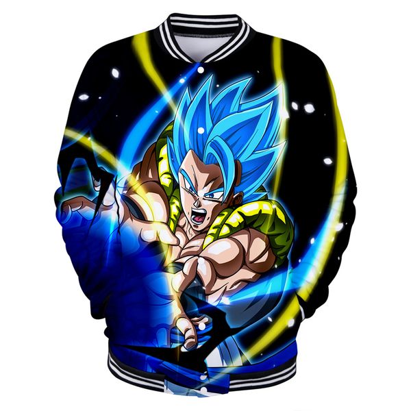 

super broly print casual 3d baseball jacket men's / women's jacket long sleeve fashion street comfortable, Black;brown