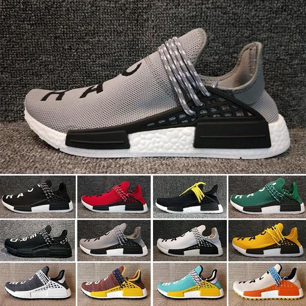 

2019 human race pharrell williams hu trail nerd men women running shoes xr1 black nerd designer sneakers sports shoes with box
