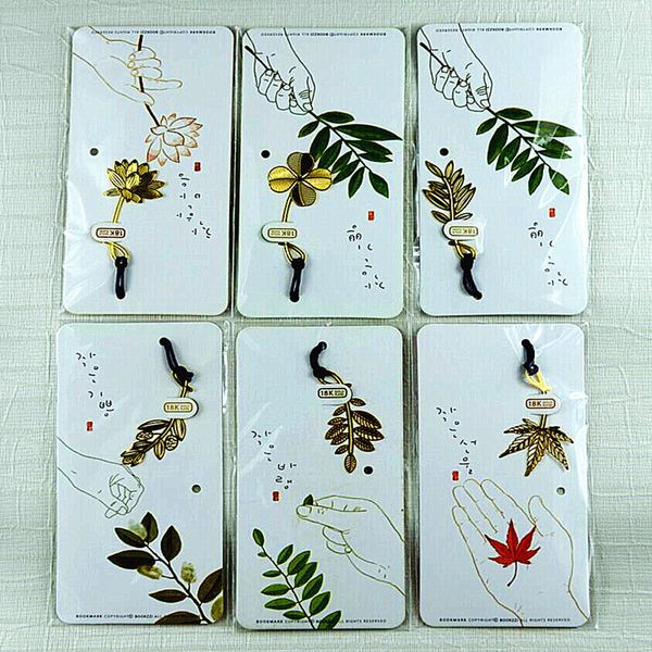 

6pcs/lot 6 style mini clover bookmark cute stationery metal bookmarks for book holder gift school supplies papelaria
