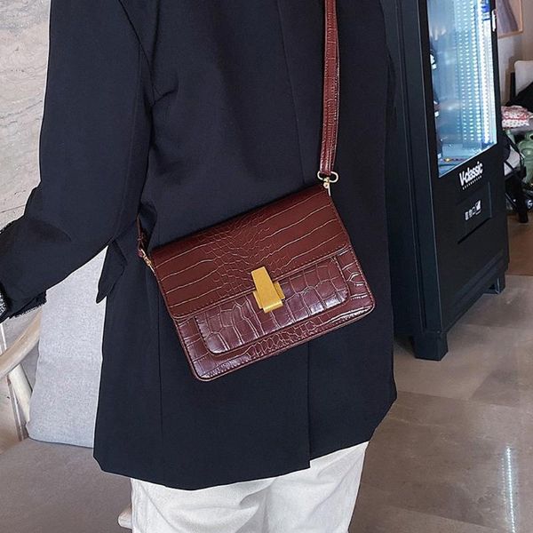 

каменный узор crossbody сумки для женщин квадратные искусственные кожаные кошельки и сумки новый дизайнер дамы плечо сумка # j4s