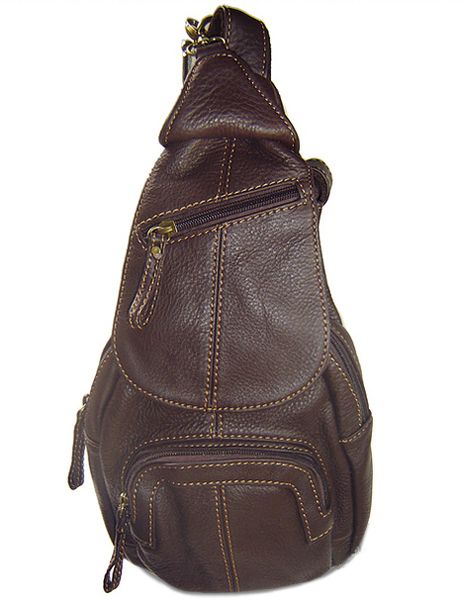 

fashion genuine leather shoulder bag men leather messenger bag men crossbody leisure sling male small chest pack brown