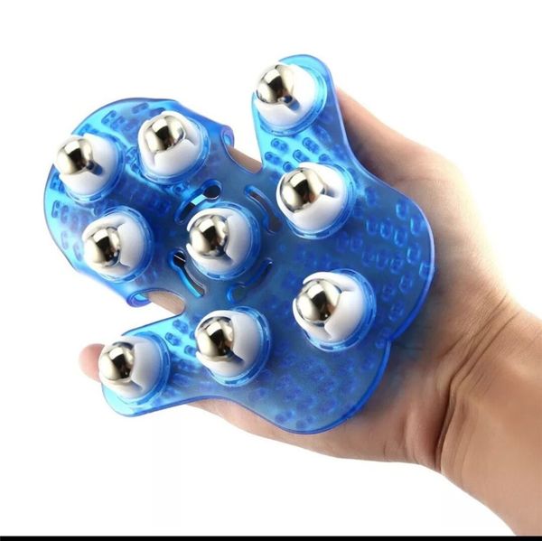 

roller 9 balls body massage glove muscle pain relief anti cellulite massager for neck back shoulder buttocks health care