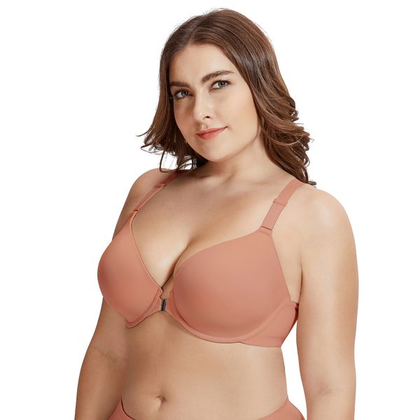 

женская smooth foam полное покрытие косточках передняя закрытие racerback t shirt бюстгальтер плюс размер, Red;black