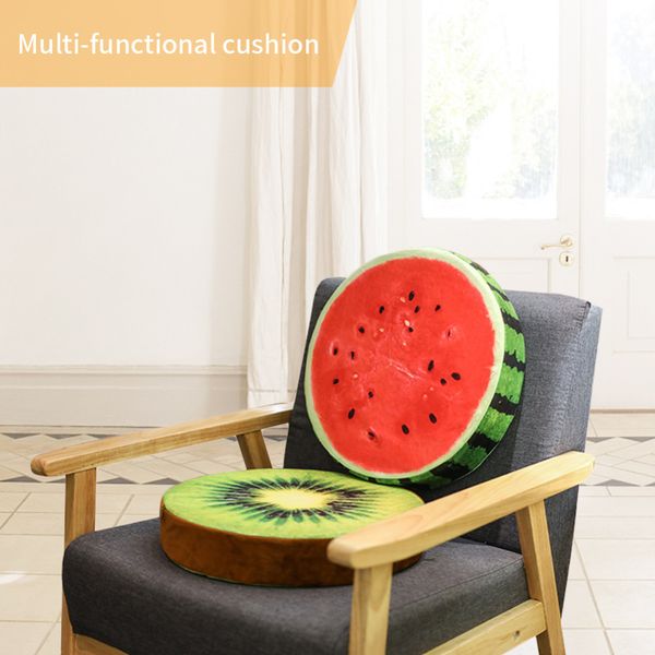 

32.5cm diameter 3d fruit round cushion simulation plush fruit pad throw pillow chair sofa floor mat office home decoration l2